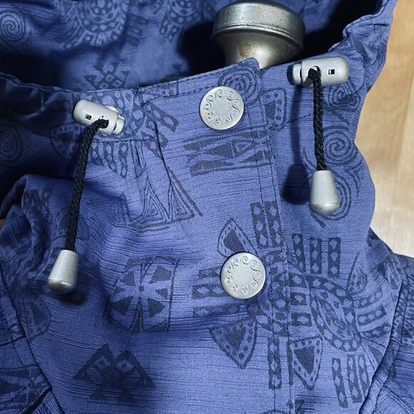 Vtg 80s Nils Womens Ski Jacket Size 6 Belted Hooded  Purple Aztec Print With Cap - Picture 4 of 16